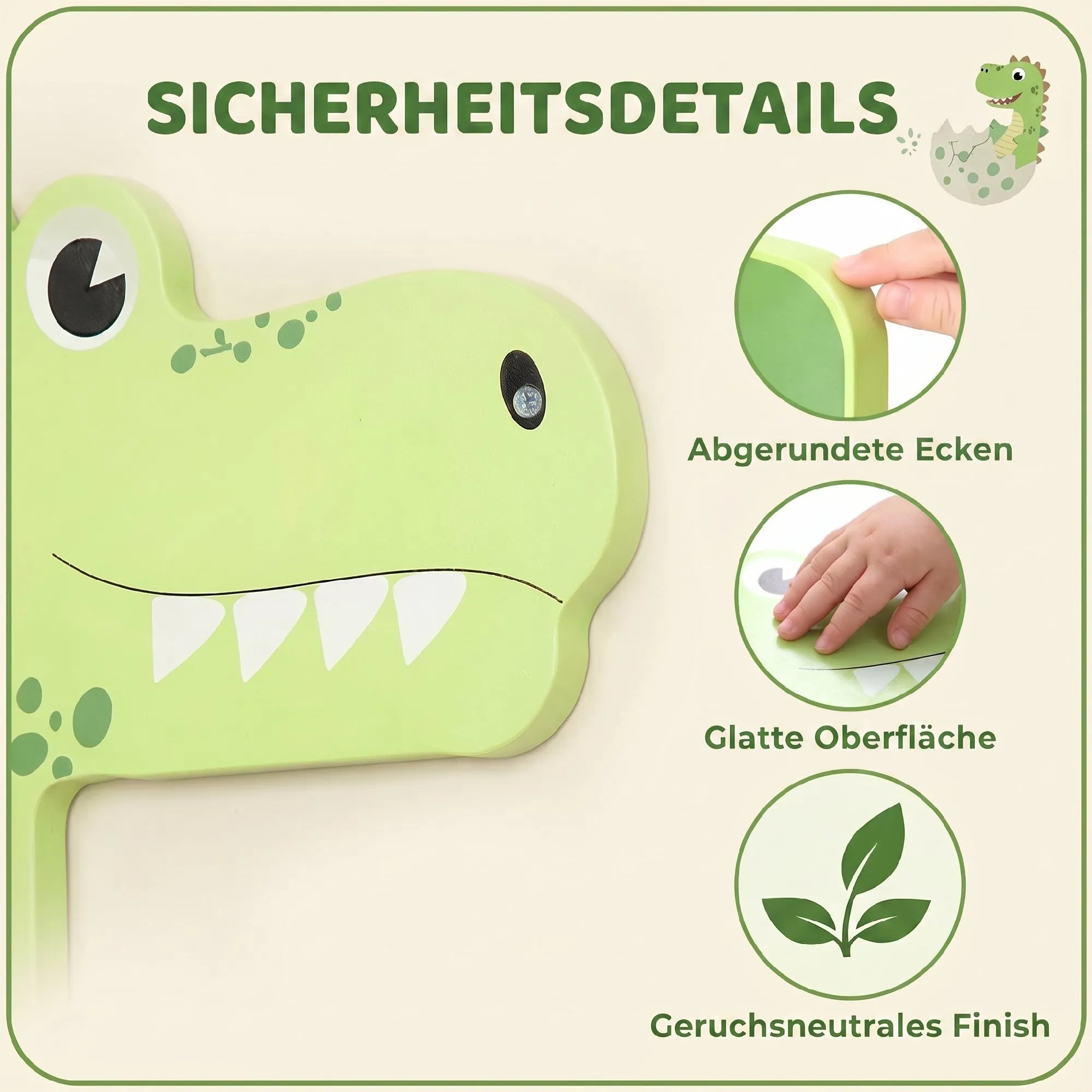 Montessori veiklos lenta vaikams nuo 2 metų, sieninė, dinozaurų tema, žalia