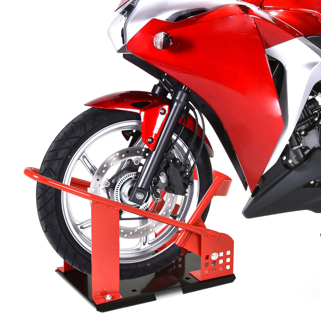 Motociklo stovas priekiniam 80–155 mm ratui, reguliuojamas, iki 450 kg