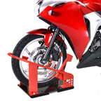 Motociklo stovas priekiniam 80–155 mm ratui, reguliuojamas, iki 450 kg