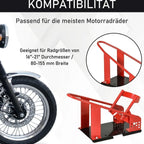 Motociklo stovas priekiniam 80–155 mm ratui, reguliuojamas, iki 450 kg