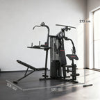 Multifunkcinė jėgos stotis, treniruoklis su svoriais iki 120 kg, juoda