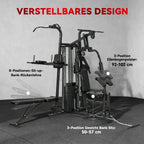 Multifunkcinė jėgos stotis, treniruoklis su svoriais iki 120 kg, juoda