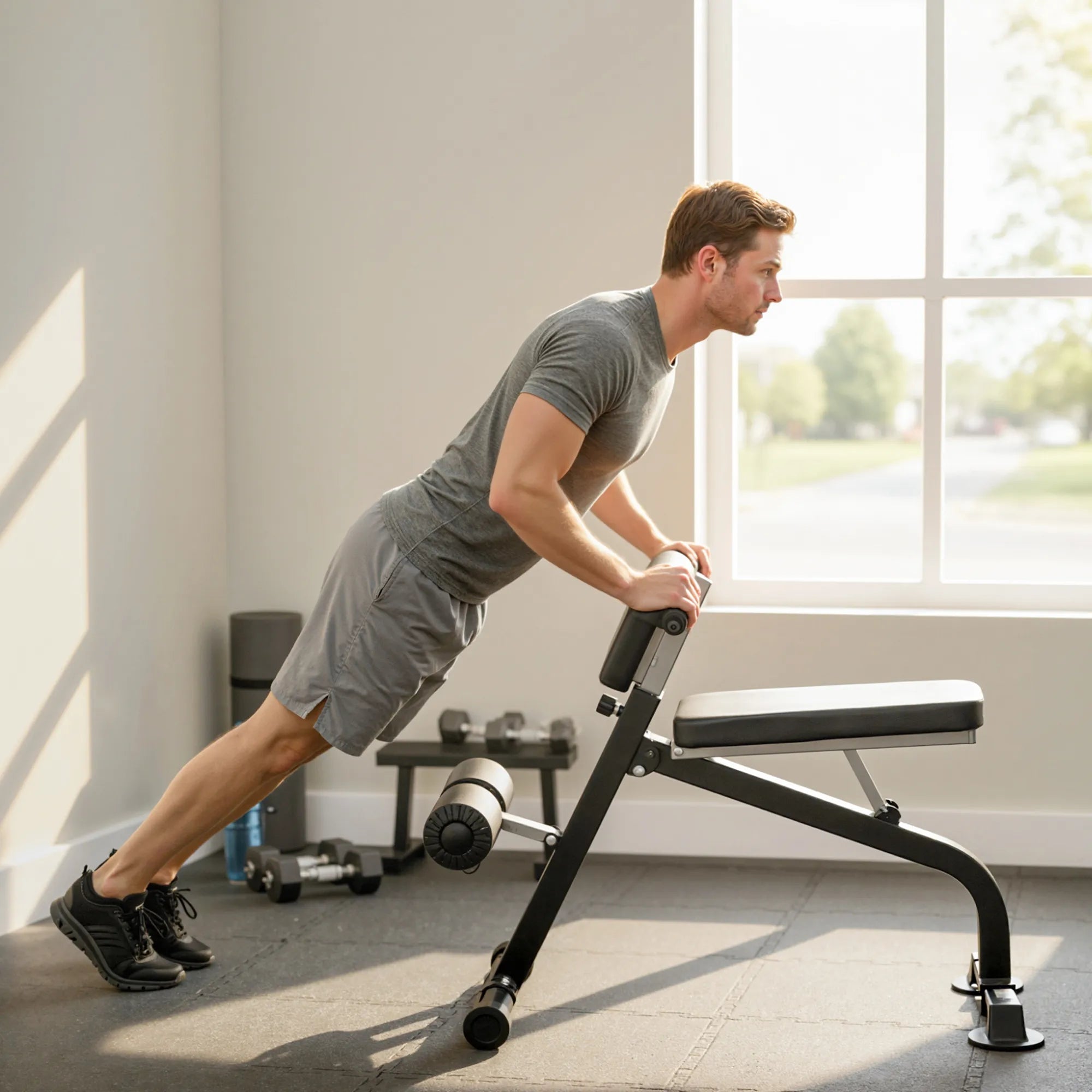 Multifunkcinis treniruočių suolelis, reguliuojamas, iki 150 kg, juodas