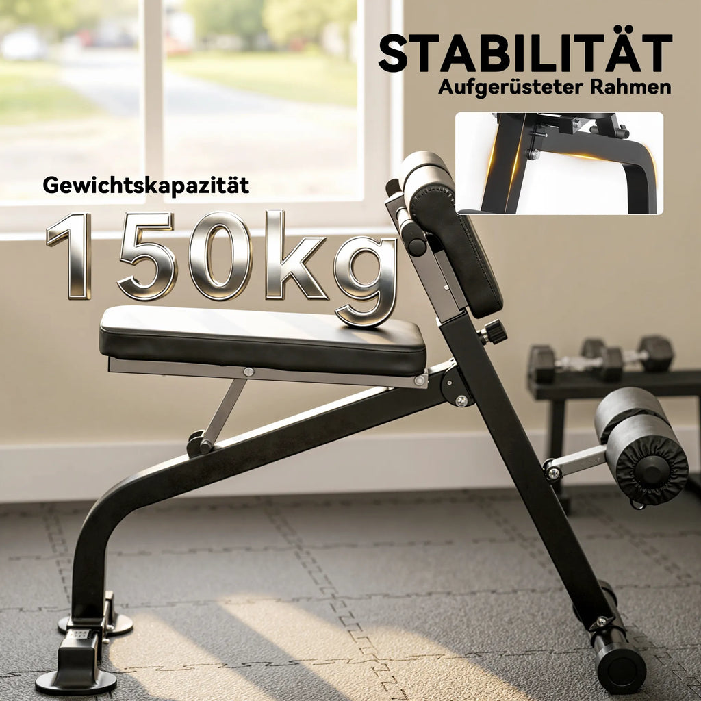 Multifunkcinis treniruočių suolelis, reguliuojamas, iki 150 kg, juodas