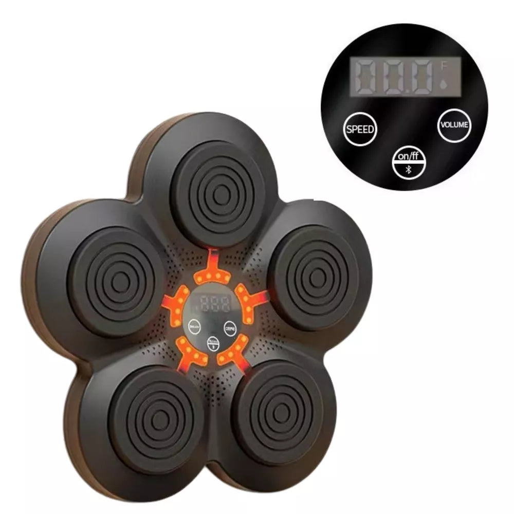 Muzikinė bokso treniruočių lenta ant sienos su Bluetooth ir LED šviesomis
