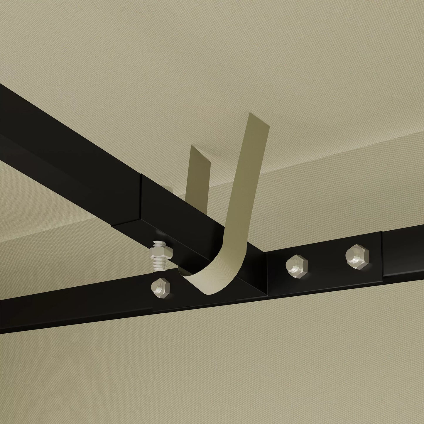 3 x 3 m atsarginė palapinė pavėsinei, palapinė sodo pavėsinei, su vandens nutekėjimo angomis, UPF30+, kreminė balta