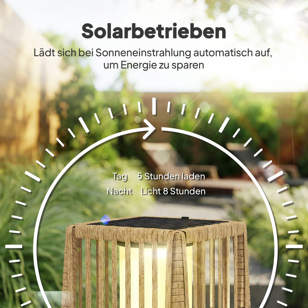 Saulės stovas Rattan saulės lempos su šviesos jutikliu Automatinis LED saulės šviestuvas boho stiliaus IP44