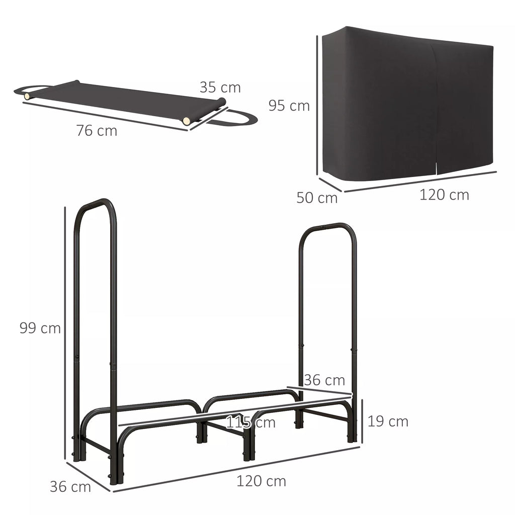 Malkų stovas, 0,33 m³, su nešimo krepšiu ir dangčiu, metalinis rėmas, iki 150 kg, 120 x 36 x 99 cm, juodas