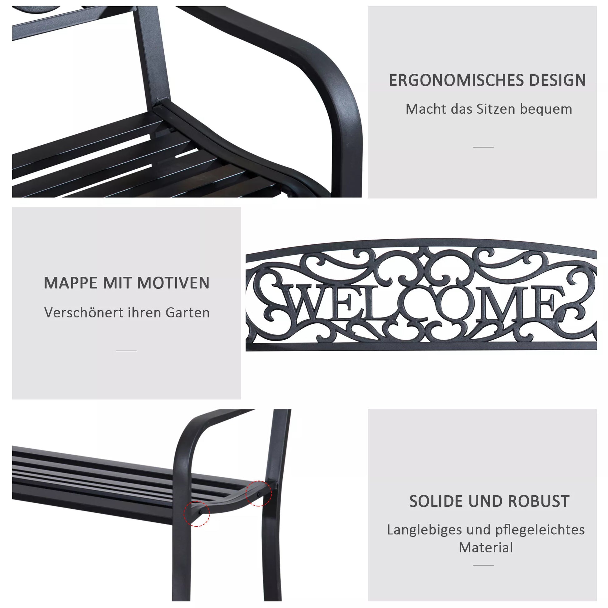 Sodo suolas 2 vietų suolas Suolas Parko suolas Metaliniai sodo baldai