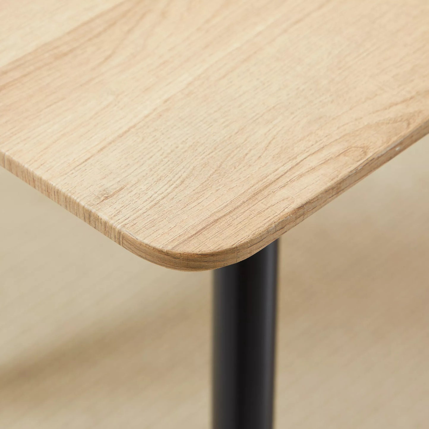 HOMCOM Valgomojo stalas skandinaviško dizaino, virtuvinis stalas, 4 asmenims, medžio imitacijos, 140 cm x 80 cm x 76 cm, natūralus + juodas