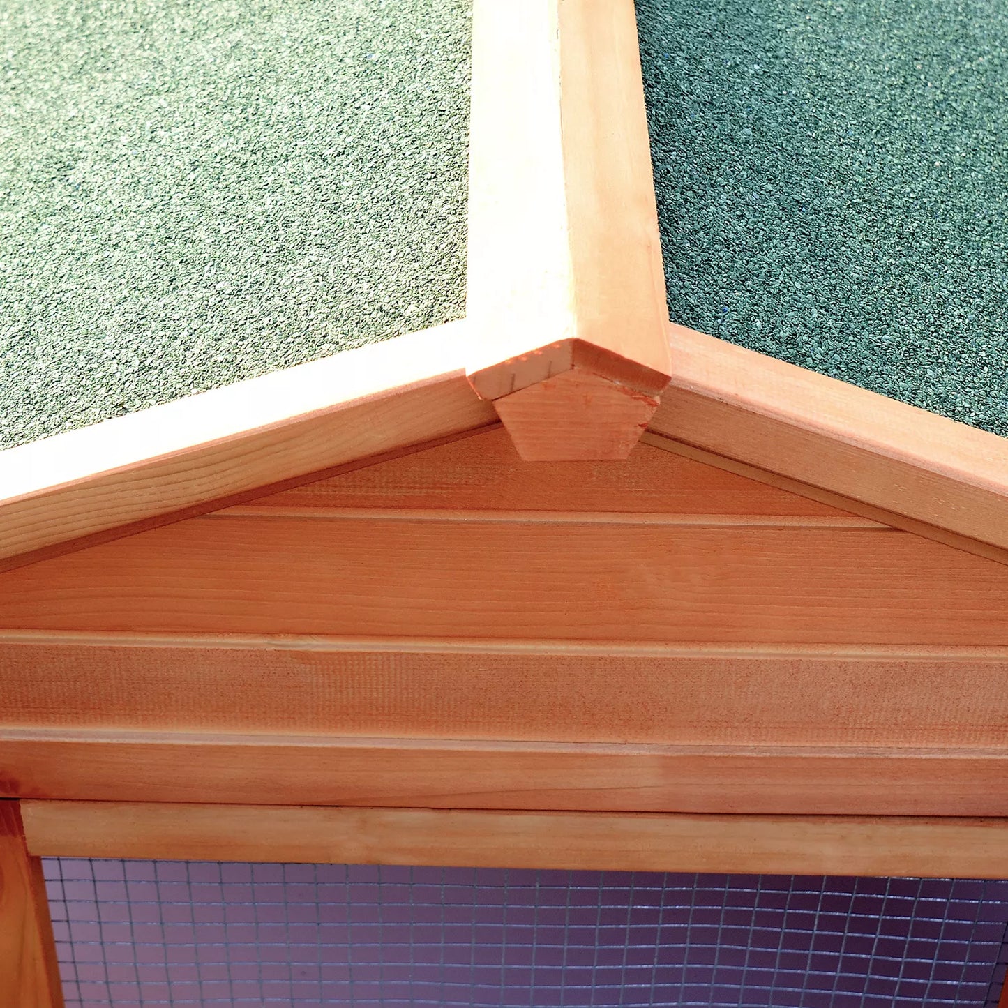 Smulkių gyvūnų tvartas/narvas, su 2 lauko aptvarais, 2 rampomis, 309 cm x 79 cm x 86 cm, natūralus + žalias