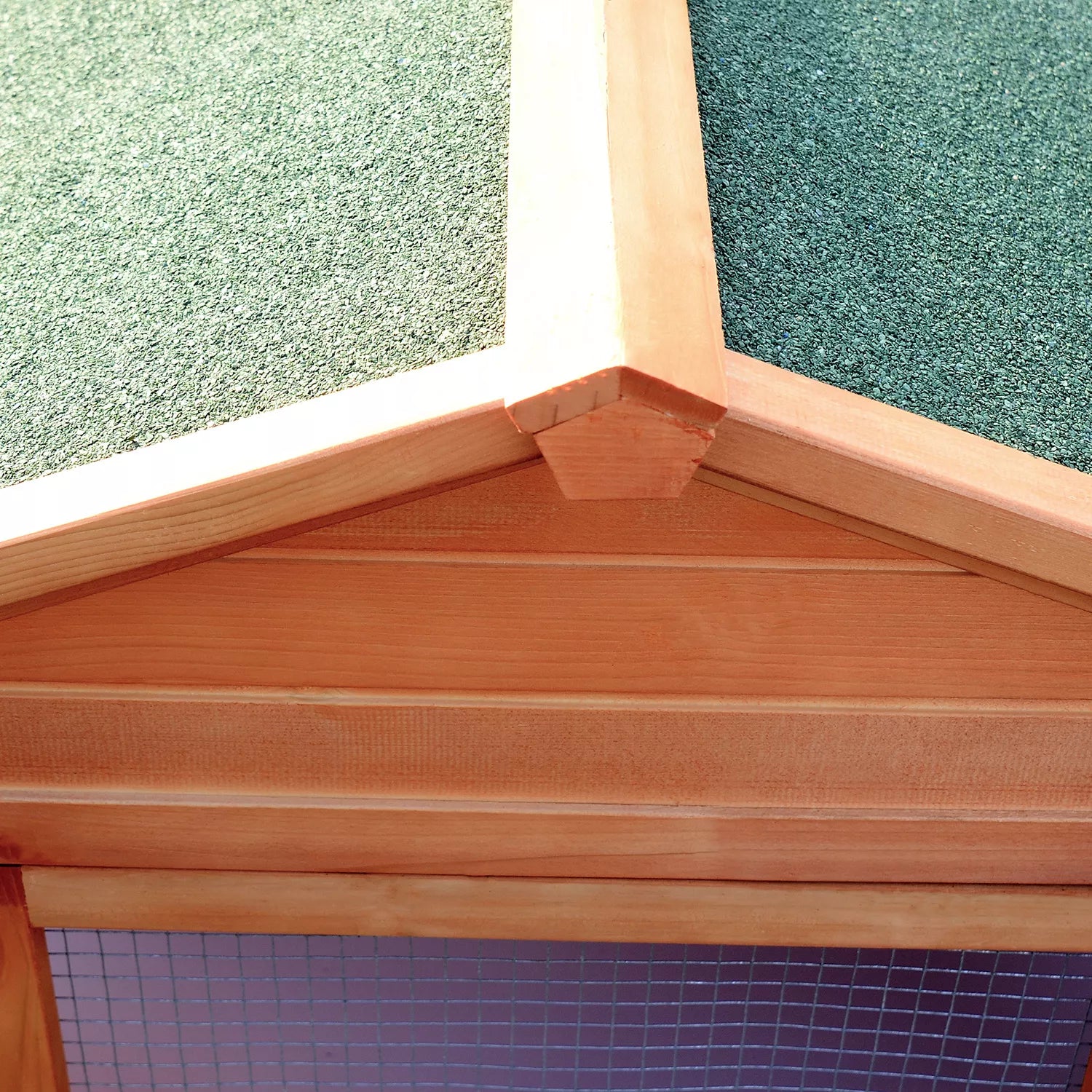 Smulkių gyvūnų tvartas/narvas, su 2 lauko aptvarais, 2 rampomis, 309 cm x 79 cm x 86 cm, natūralus + žalias