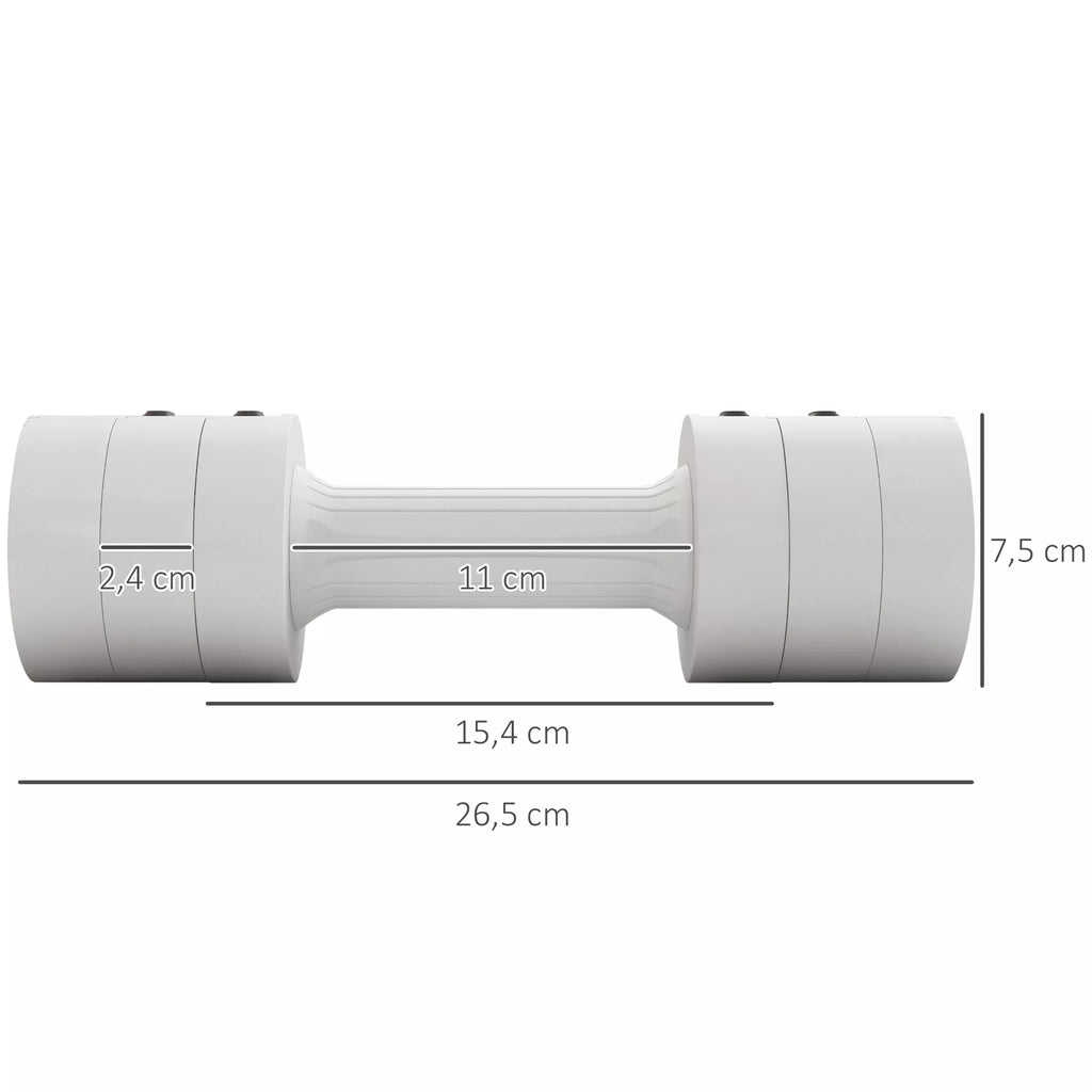 Hantelio matmenų schema: ilgis 26,5 cm