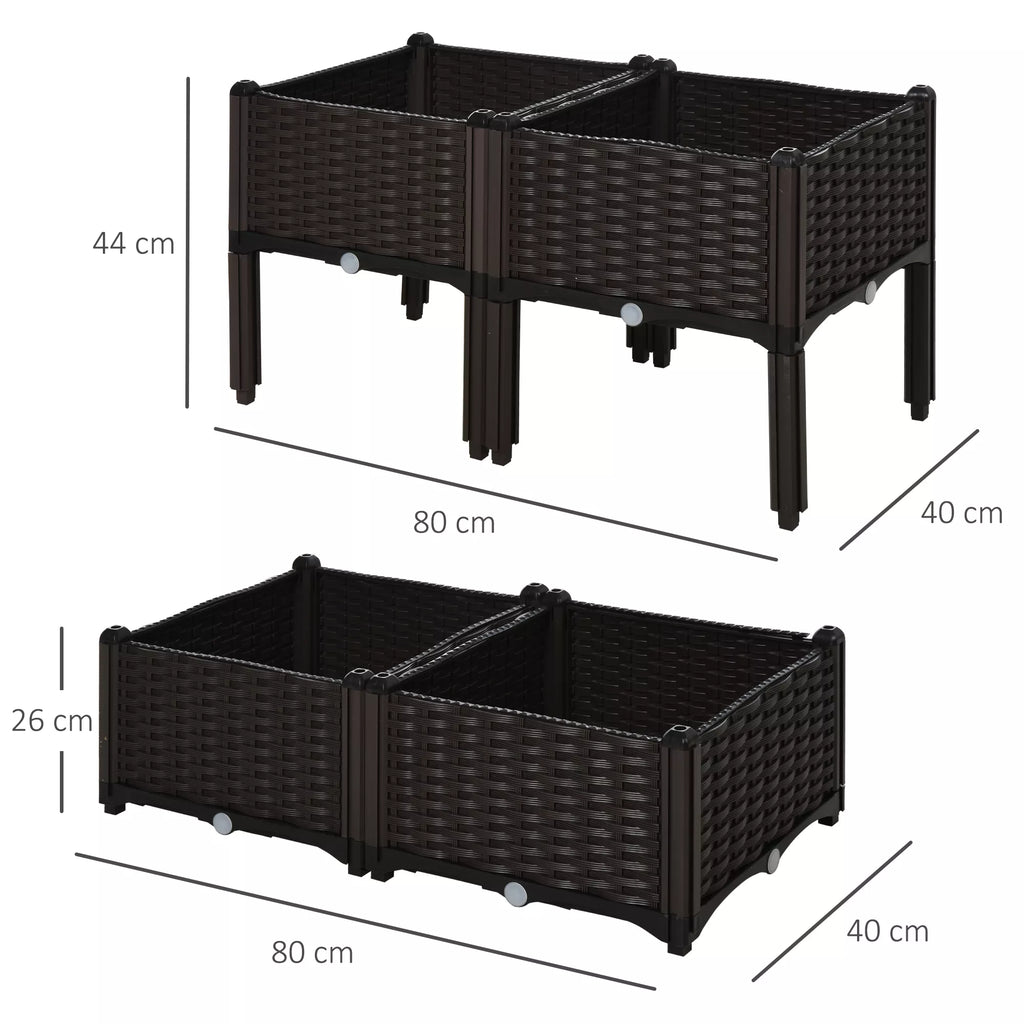 Schema su vazono matmenimis: 80 × 40 cm, aukštis 44 cm ir 26 cm