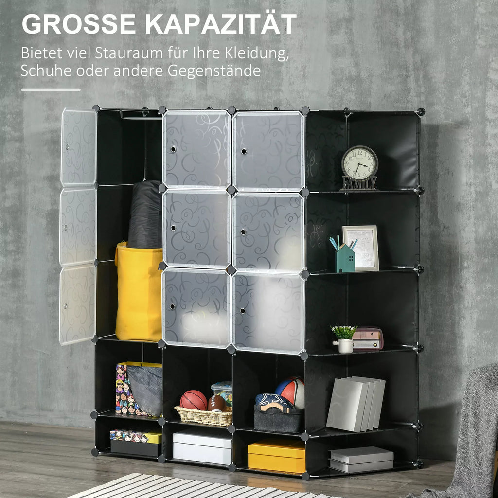 Modulinis drabužių spinta, 16 skyrių, plastikas, plienas