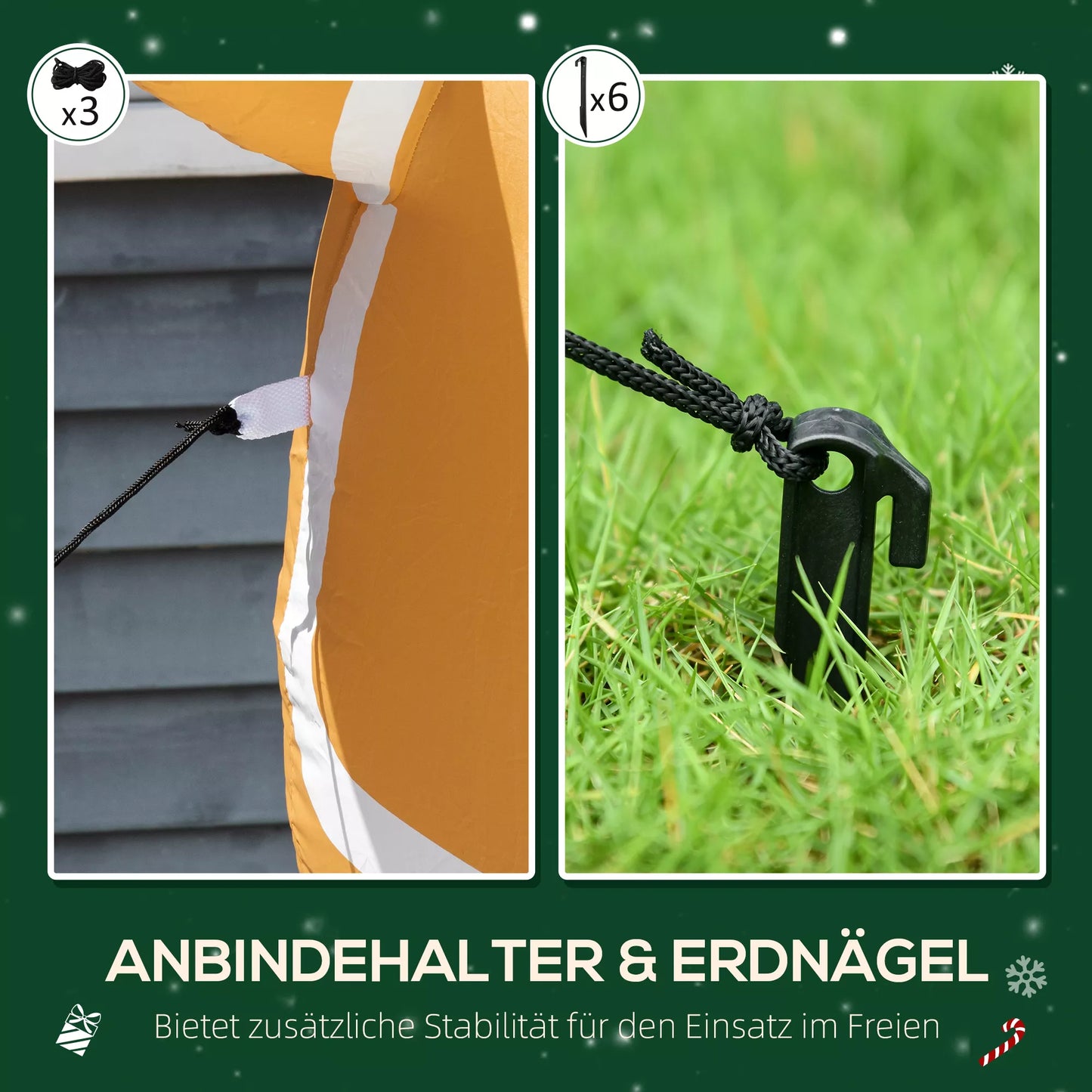 HOMCOM pripučiama Kalėdų dekoracija 1,83 m Meduolių žmogus su lėlyte, 3 LED, vidinis pūstuvas, sodo dekoracija