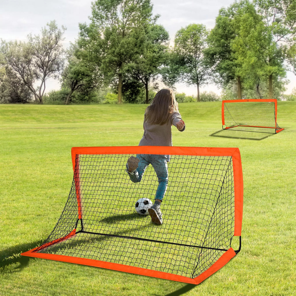 Futbolo vartai, 183x90x90 cm, 2 vnt., oranžiniai