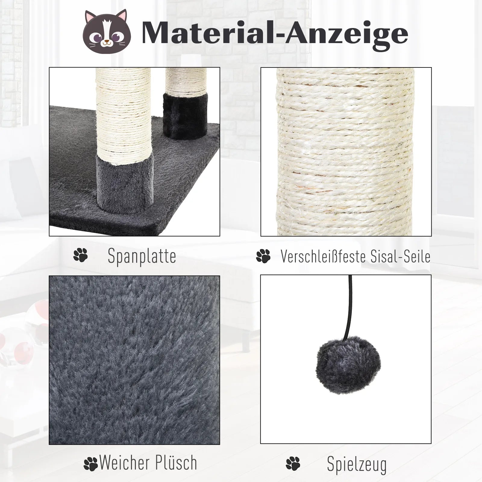 Prabangus katės medis su hamaku ir nameliu, tamsiai pilkas, 60 x 48 x 144 cm