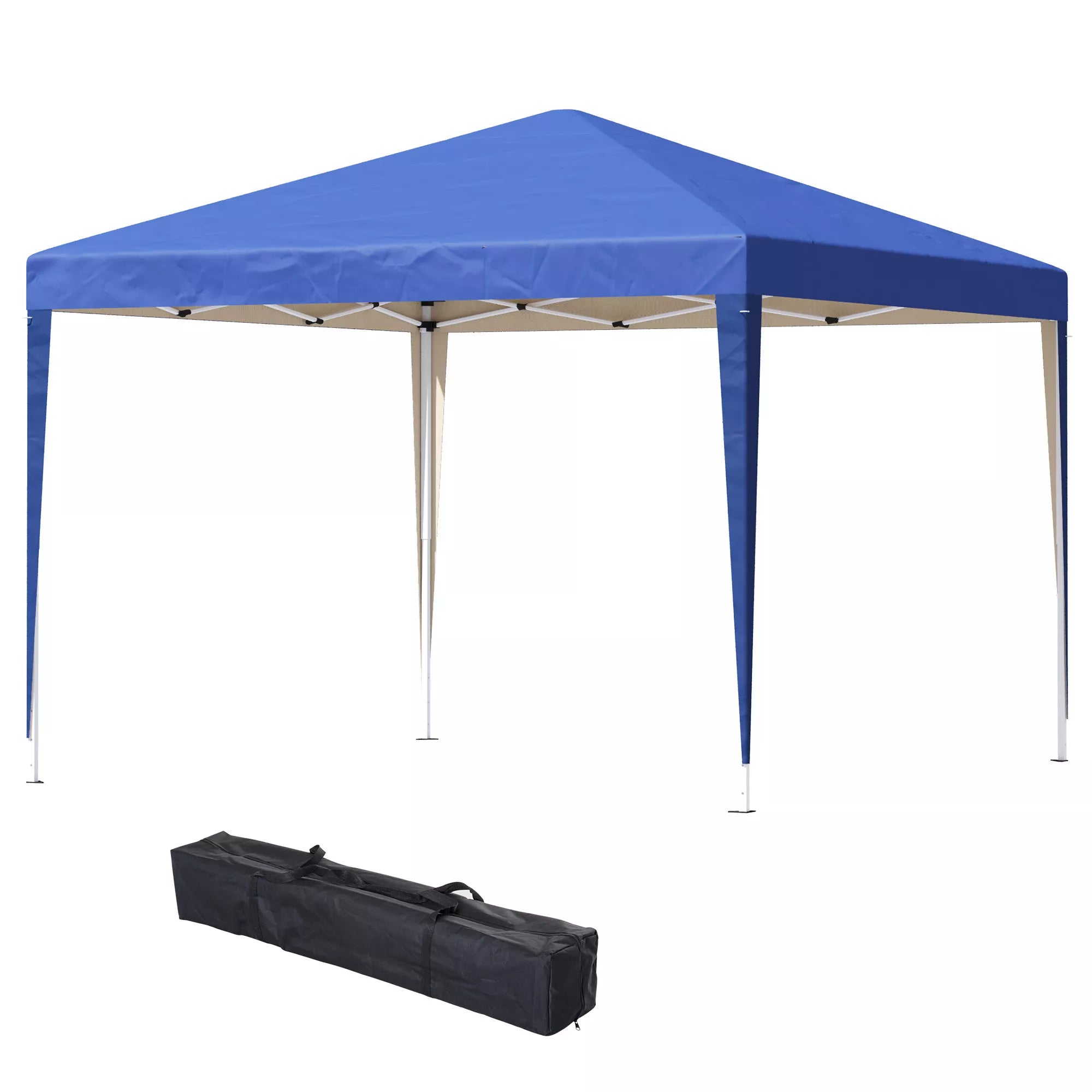 Paviljonas, 2,95 x 2,95 m Pop-Up sulankstomas paviljonas, sodo paviljonas, vakarėlių palapinė, UV apsauga, plienas + Oxford audinys, mėlynas
