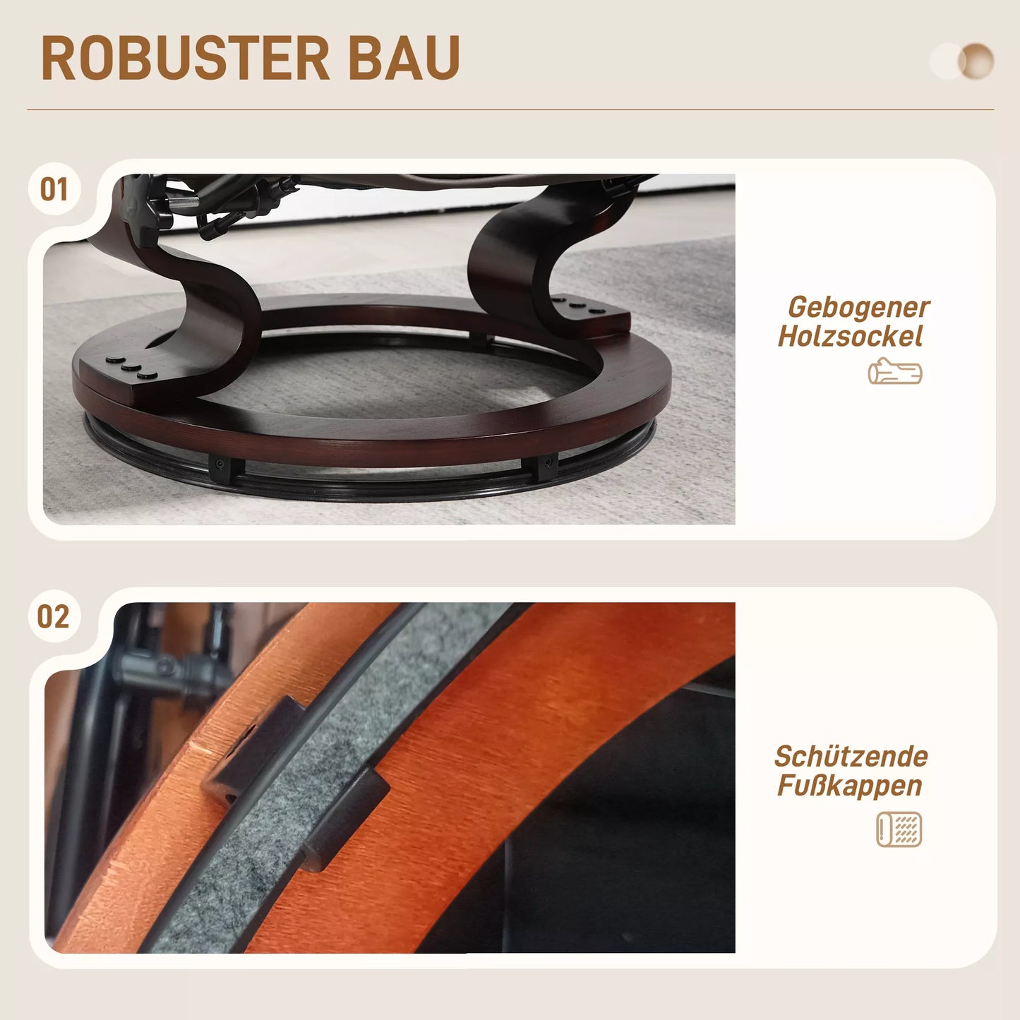 Atsipalaidavimo krėslas su pakoja, sukinėjamas ir atlošiamas, dirbtinės odos apmušalas, iki 150 kg, medinis rėmas, rudas