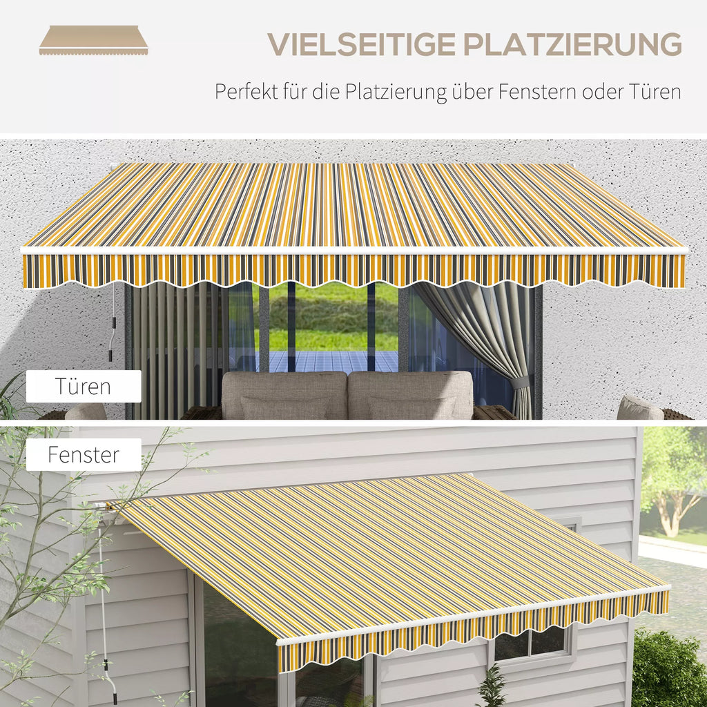Markizė Saulės apsauga Saulės stogelis, 3,5 m x 2,5 m, geltona + pilka