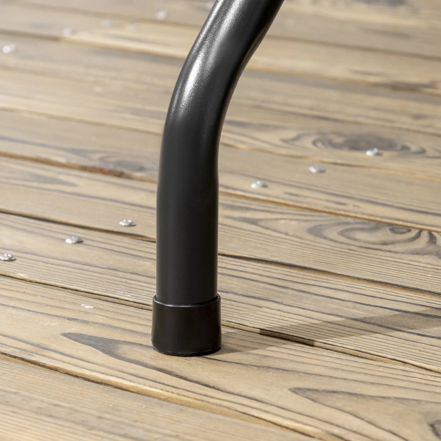 Lauko stalas, sodo stalas, 6 asmenims, sulankstomas, medžio imitacija, tamsiai pilkos spalvos, 180 x 75,5 x 73 cm