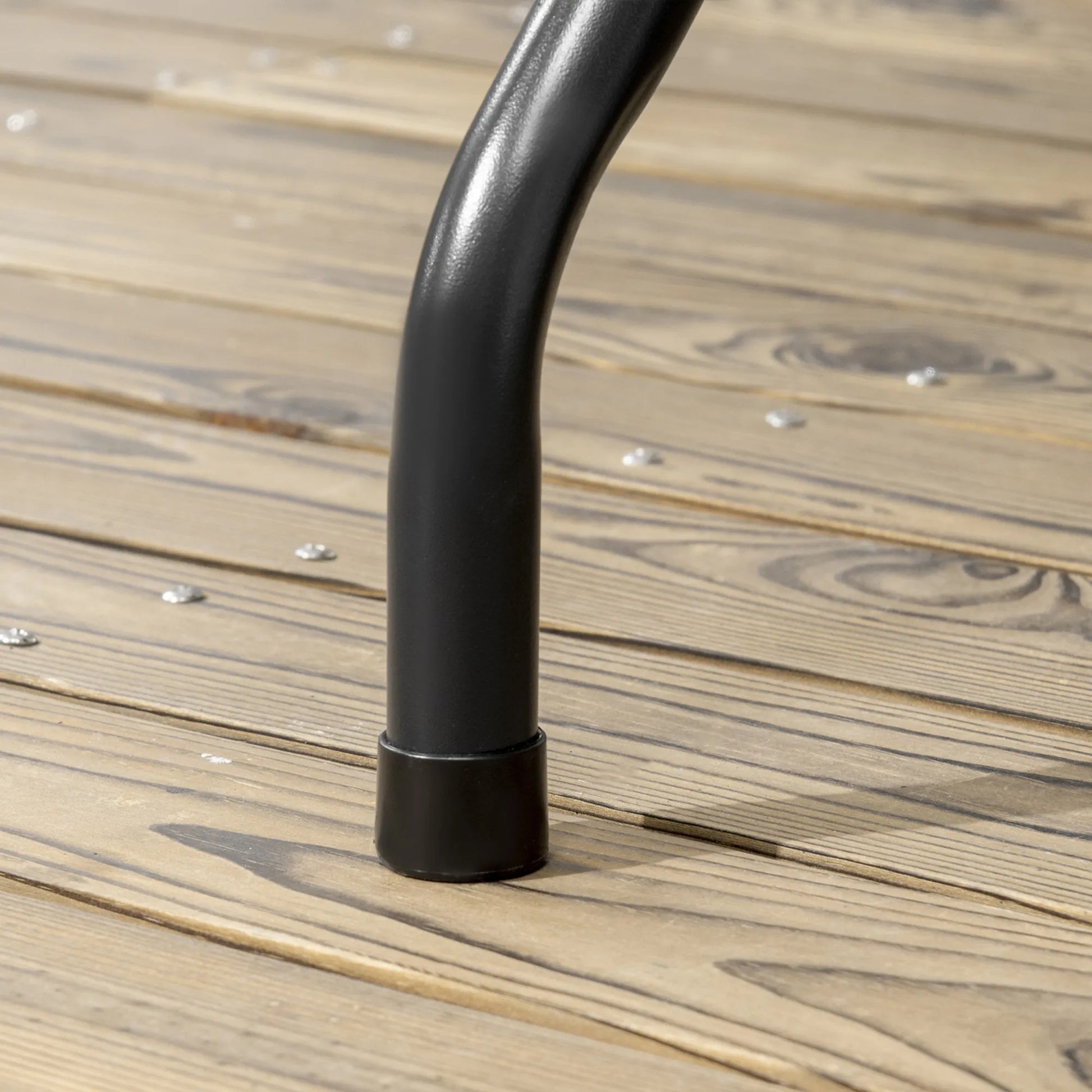 Lauko stalas, sodo stalas, 6 asmenims, sulankstomas, medžio imitacija, tamsiai pilkos spalvos, 180 x 75,5 x 73 cm