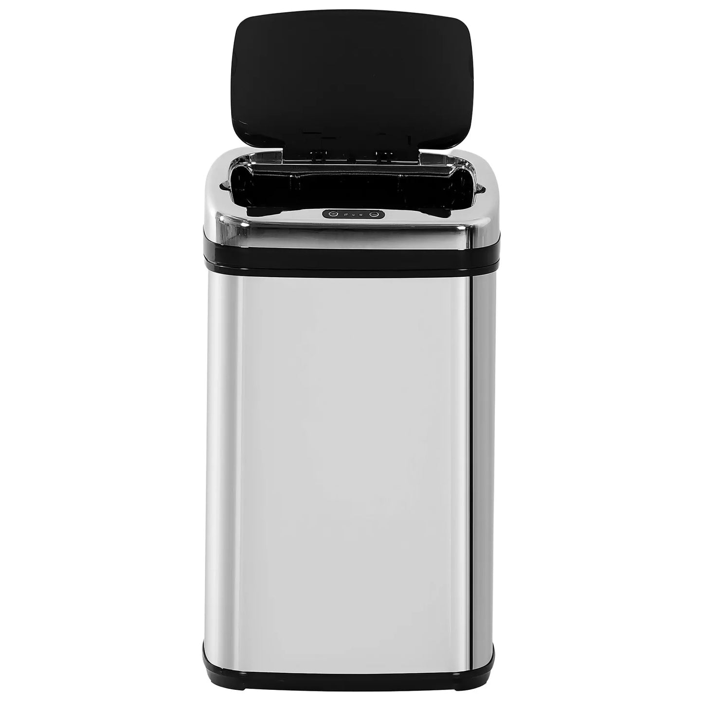 Sensorinė šiukšliadėžė 30L, automatinė nerūdijančio plieno šiukšliadėžė su judesio jutikliu, šiukšlių dėžė biurui, miegamajam, virtuvei, sidabrinė