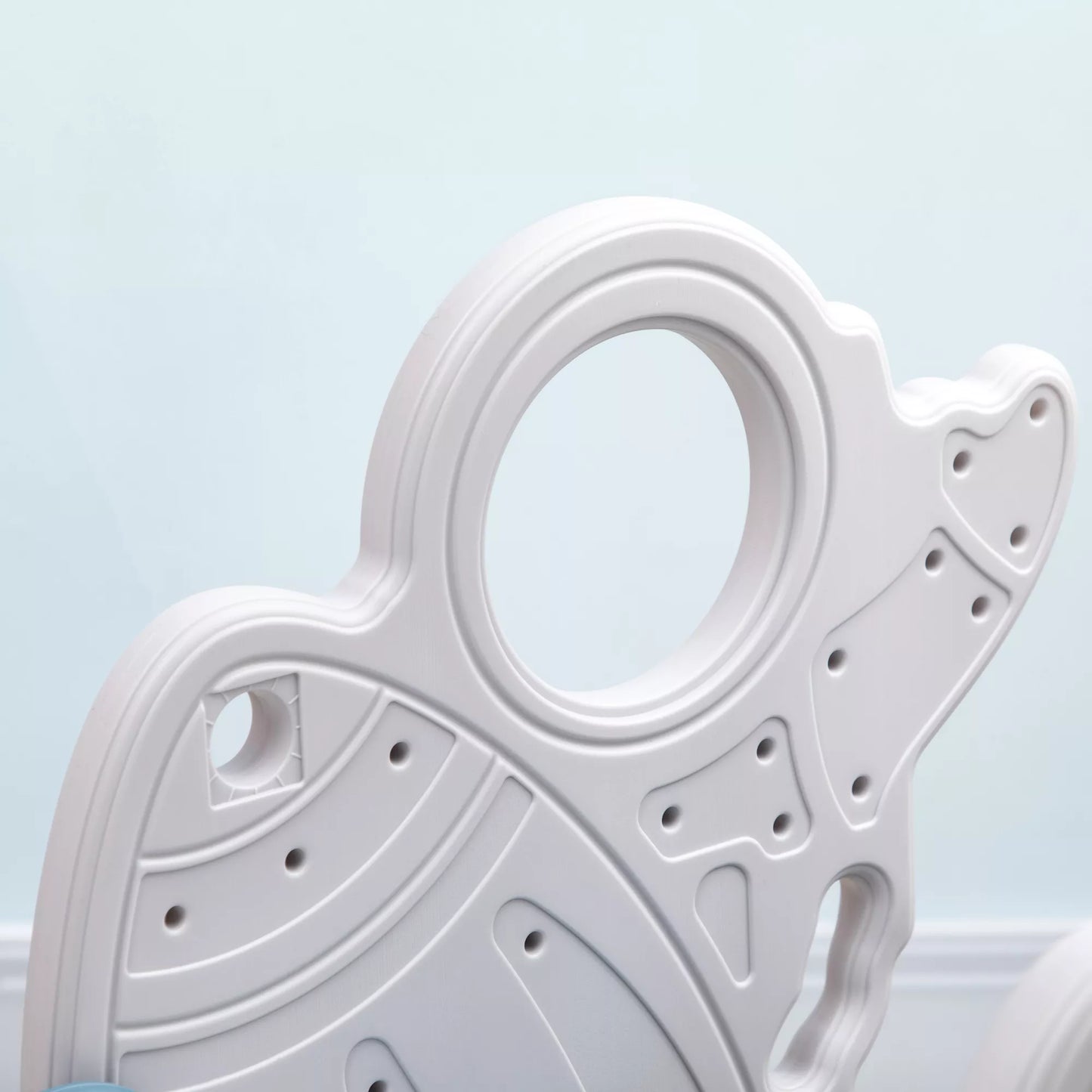 Čiuožykla vaikams nuo 1,5 iki 3 metų, raketos dizainas, lipdukų rinkinys, mėlyna, 157 x 46,5 x 80 cm