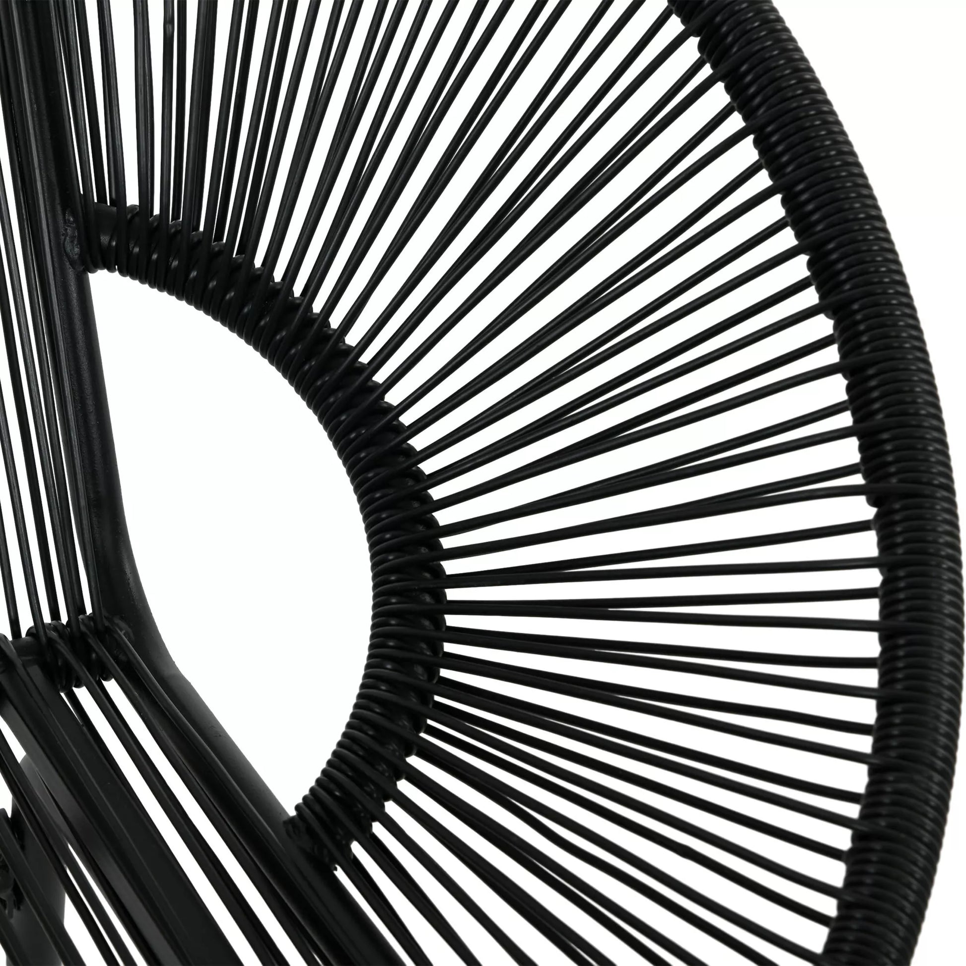 Rattaninis fotelis Boho stiliaus poilsio fotelis, 132 cm x 72 cm x 83 cm, juodas