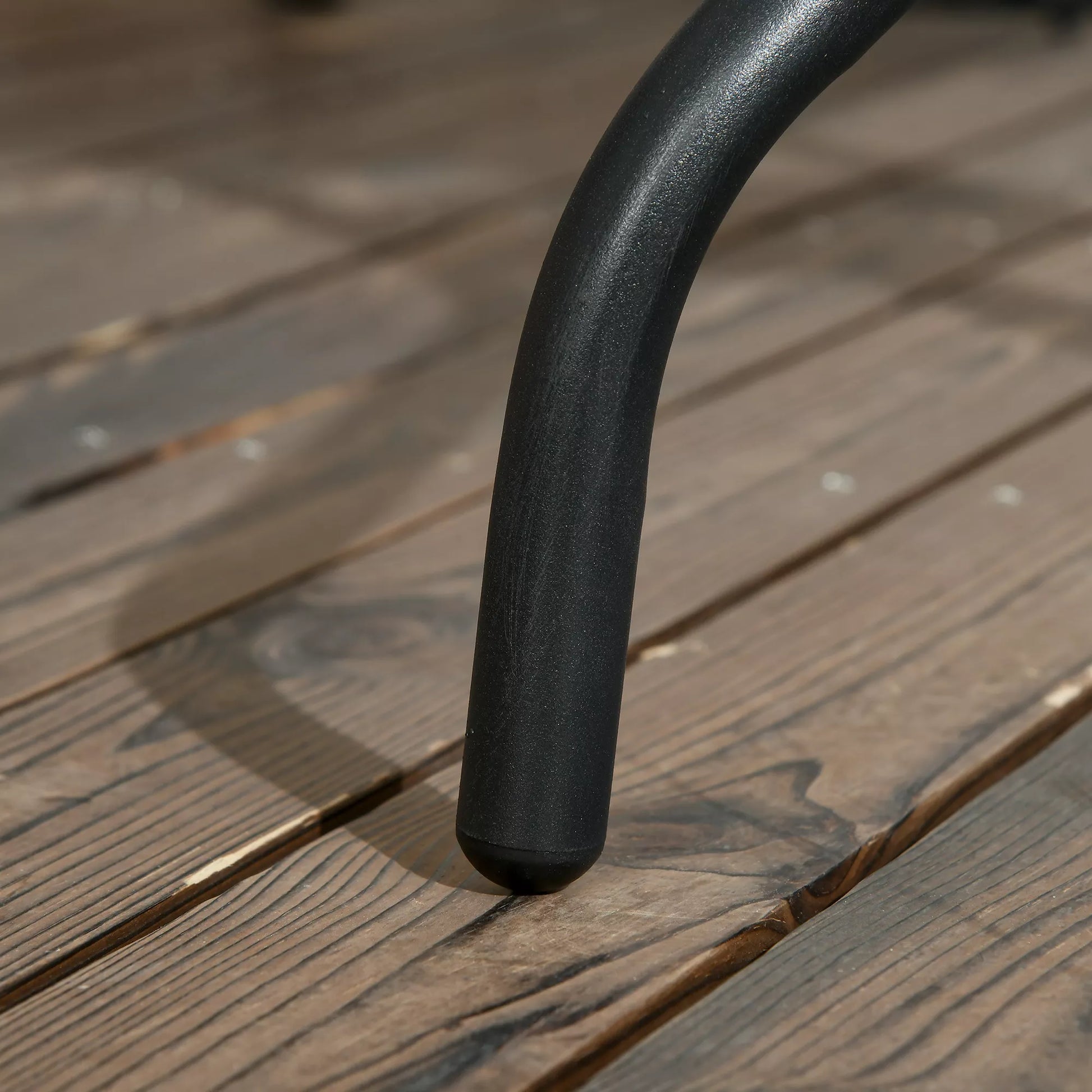 Sodo stalas Nuimamas Metalinis 76x76 cm Atsparus atmosferos poveikiui Balkono stalas su skėčio skyle, neslidus Juodas