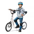 Vaikų paspirtukas Paspirtukas Miesto paspirtukas Kickscooter Paspirtukas Vaikų paspirtukas su pneumatinėmis padangomis ir rankiniu stabdžiu Paspirtukas Vaikams Atsparus vandeniui Sulankstomas nuo 5 metų 16 colių Balta 139 x 58 x 90-96 cm