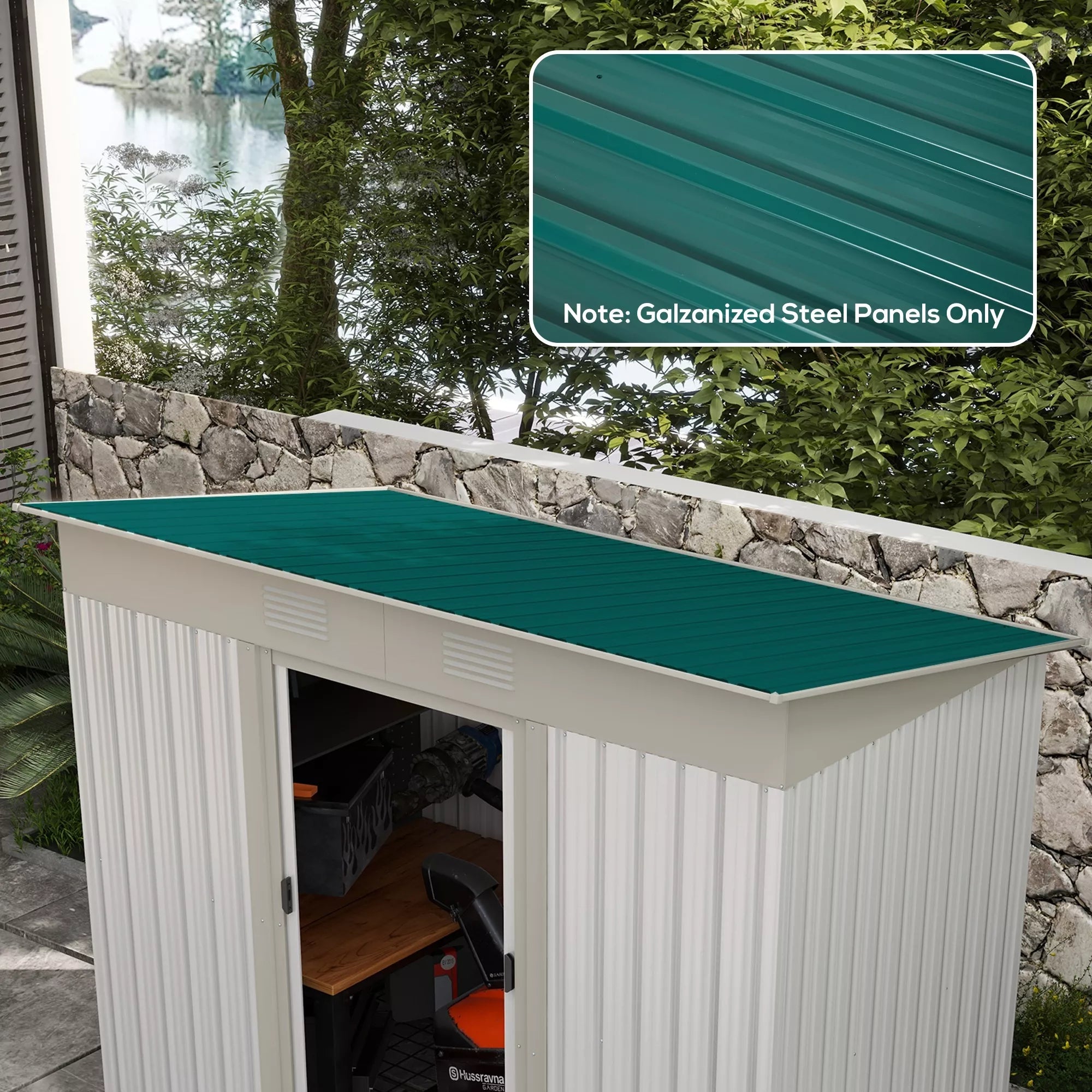 12 vnt. trapecijos formos lakštai 129x45cm 7m² Cinkuoti stogo lakštai 0,25 mm Atsparūs oro sąlygoms profiliuoti lakštai žali