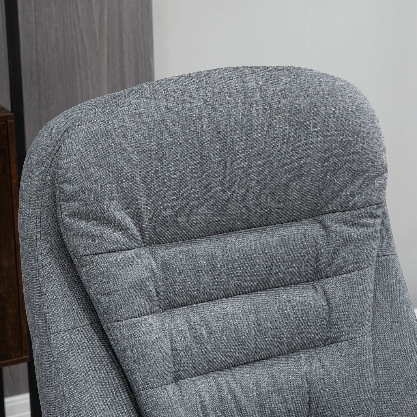 Biuro kėdė Darbo kėdė Rašomojo stalo kėdė Sukama kėdė 360° Ergonomiška svyravimo funkcija Reguliuojamas aukštis Pilkas linas 64 x 75 x 111-121 cm