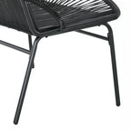 Rattaninis fotelis Boho stiliaus poilsio fotelis, 132 cm x 72 cm x 83 cm, juodas