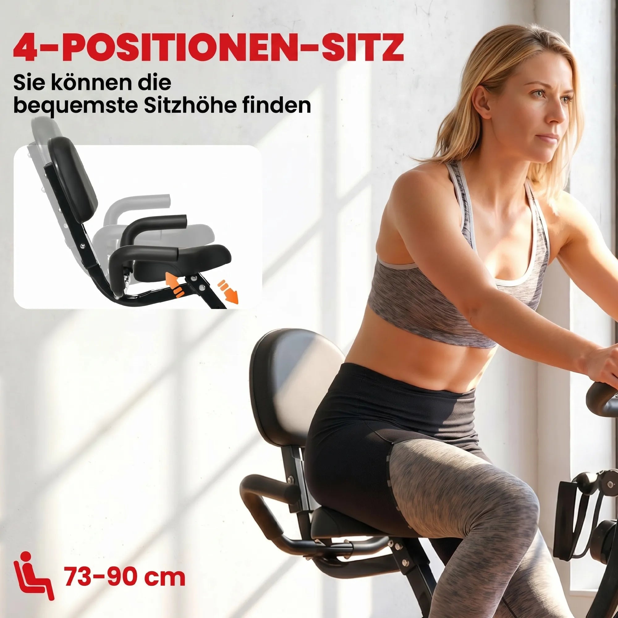 Namų treniruoklis 2-in-1 dviračių treniruoklis su LCD ekranu, pulso matuokliu, reguliuojama sėdyne, ratukais, sulankstomas namų treniruoklis su 8 pakopų magnetiniu pasipriešinimu, įtempimo virve, plienu.