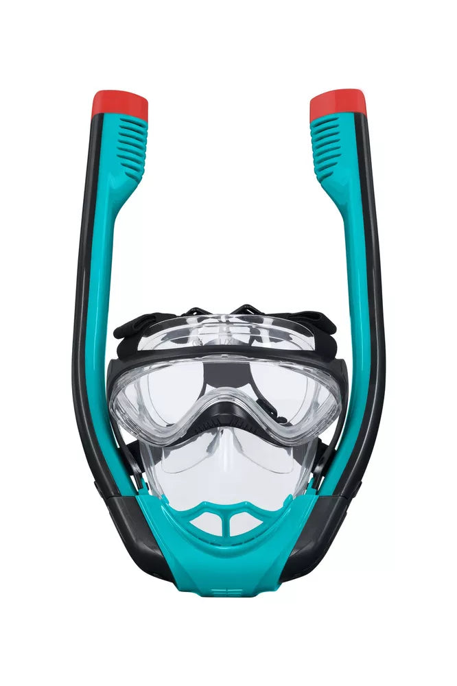 Nardymo kaukė Flowtech, viso veido, su dvigubu vamzdeliu, L/XL dydis, turkio spalvos