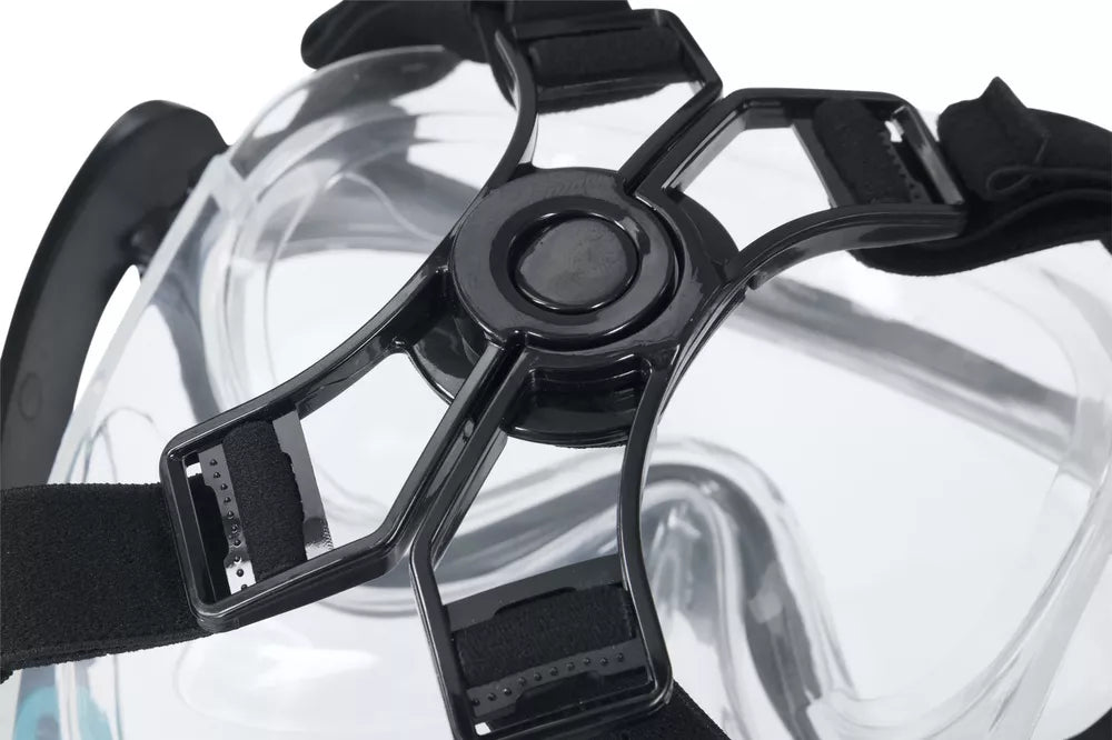 Nardymo kaukė Flowtech, viso veido, su dvigubu vamzdeliu, L/XL dydis, turkio spalvos