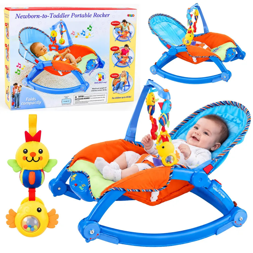 Nešiojama vaikiška kėdutė-supynės Newborn-to-Toddler, iki 18 kg, mėlyna