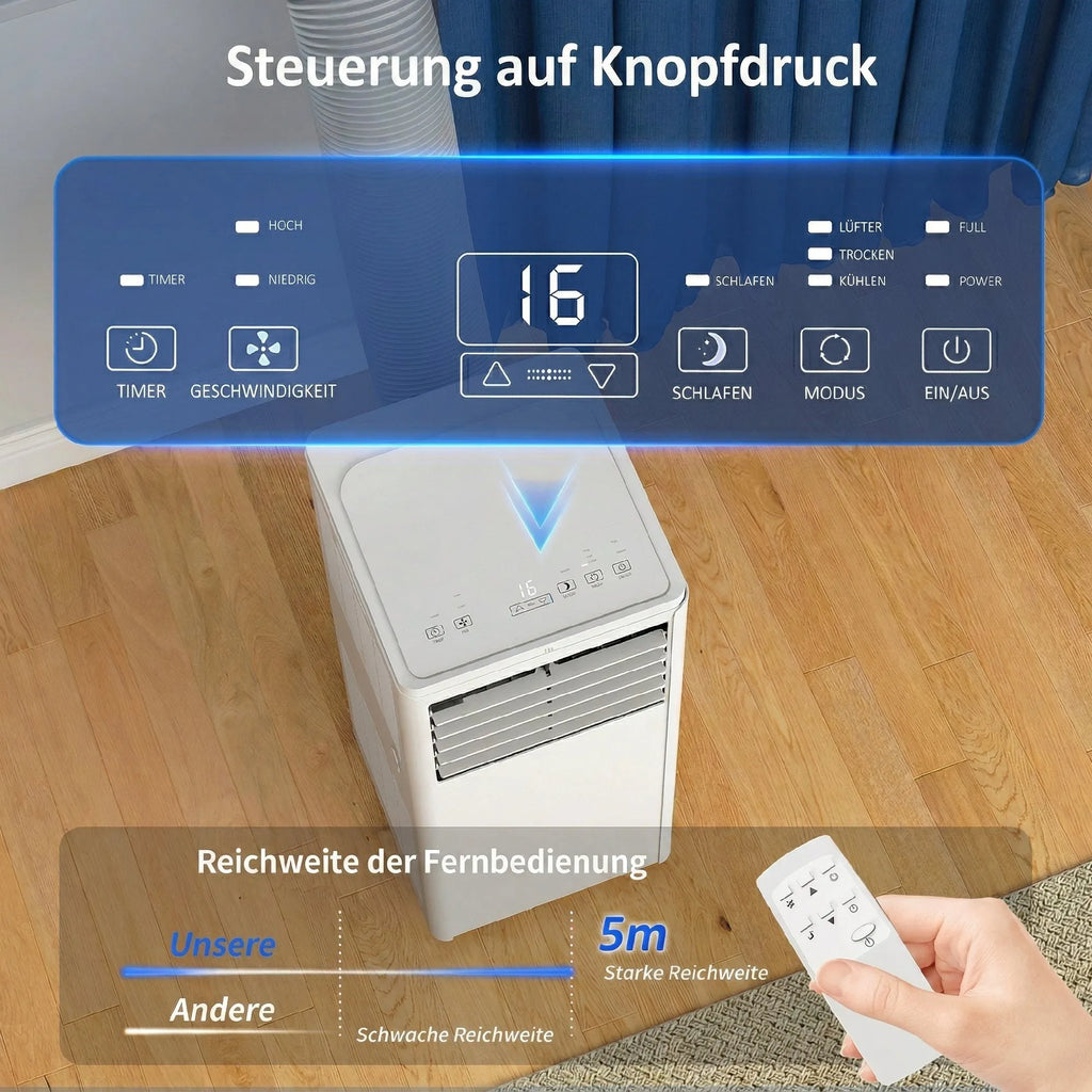 Nešiojamas oro kondicionierius 7000 BTU 4-in-1 vėsinimo funkcija