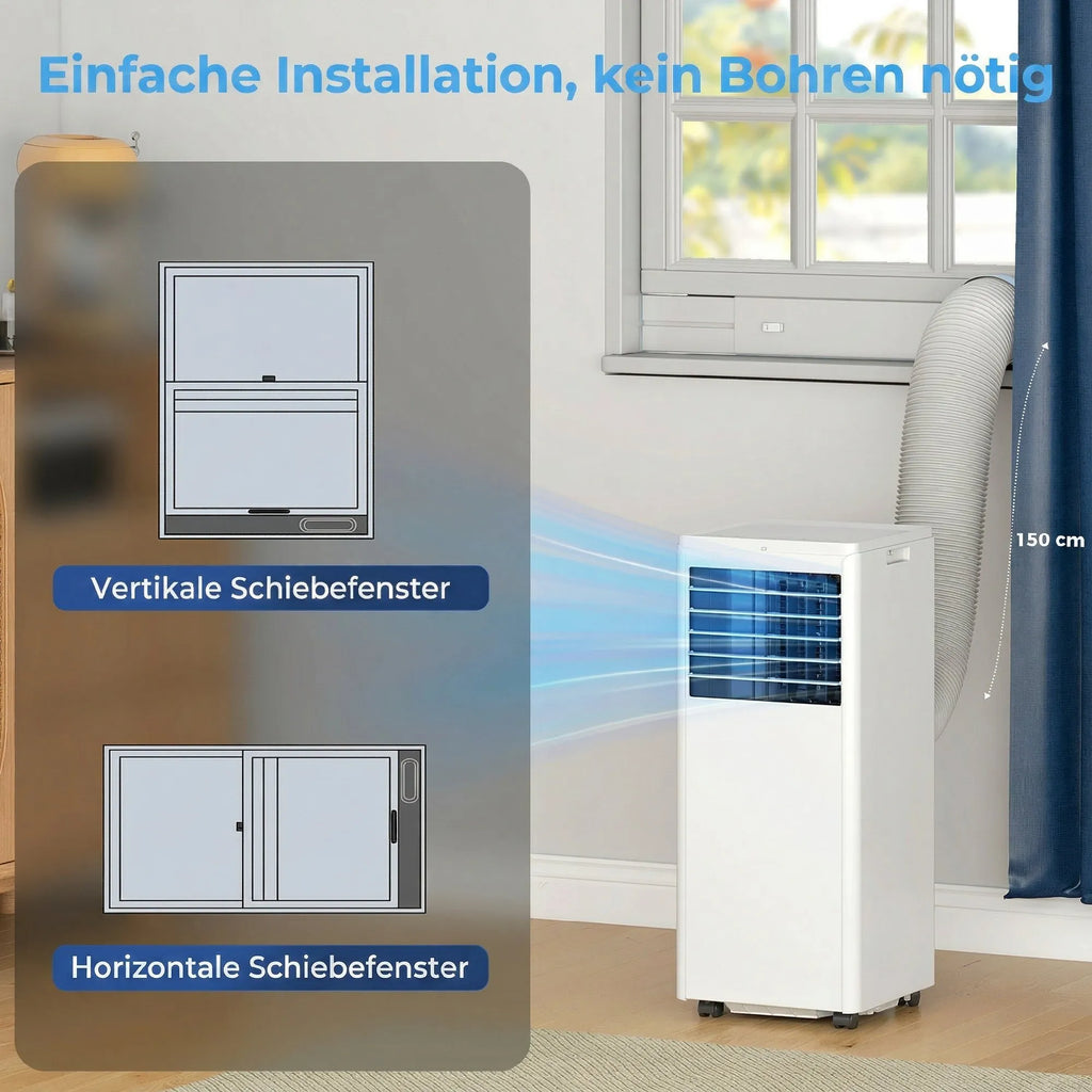 Nešiojamas oro kondicionierius 7000 BTU 4-in-1 vėsinimo funkcija