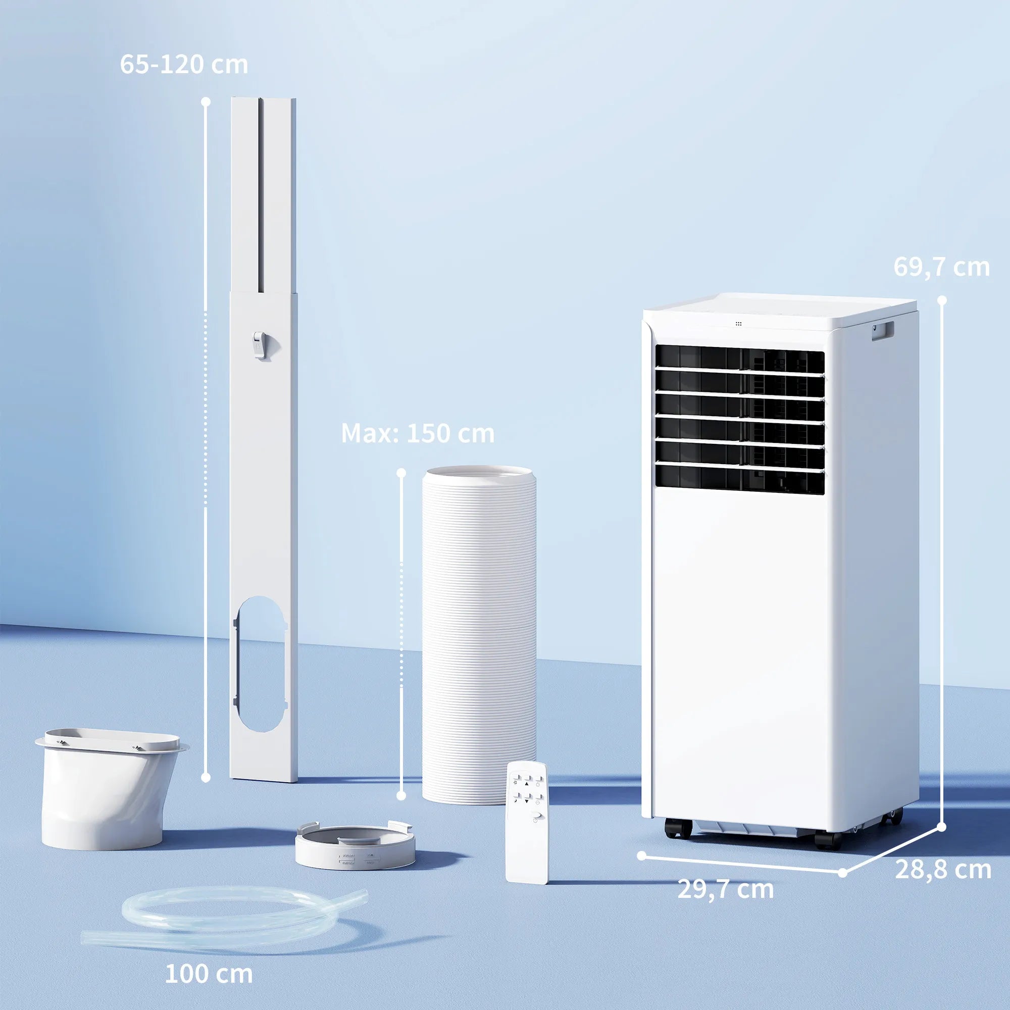 Nešiojamas oro kondicionierius 7000 BTU 4-in-1 vėsinimo funkcija