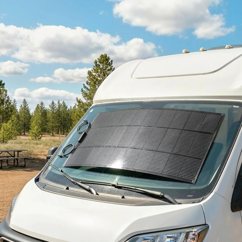 Nešiojamas saulės kolektorius 100W 18V, su LCD valdikliu, 2 USB, IP67 atsparus vandeniui