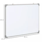 Magnetinės lentos schema su matmenimis 90, 60 ir 1,8 cm