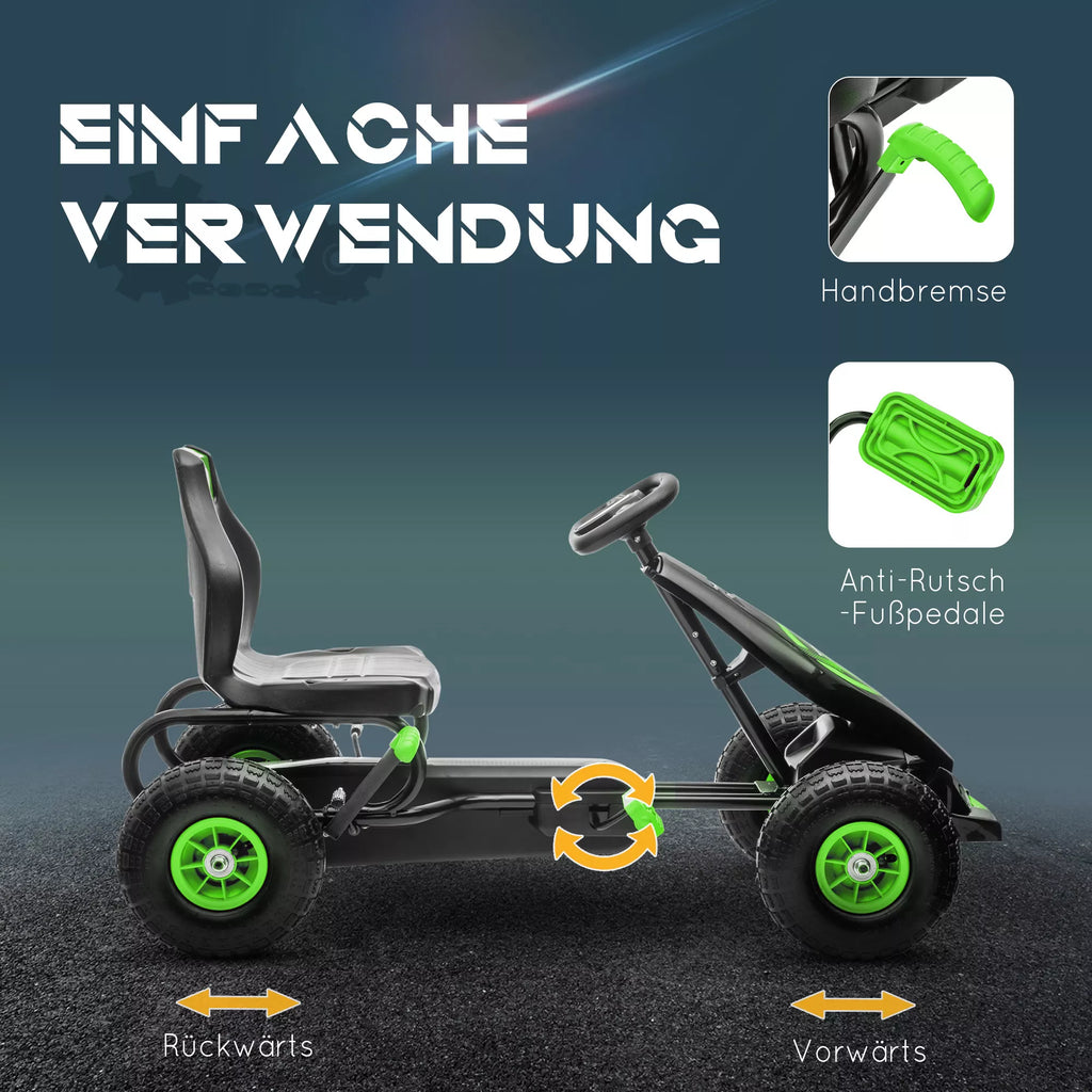 Vaikų kartingas su rankiniu stabdžiu ir pedalais