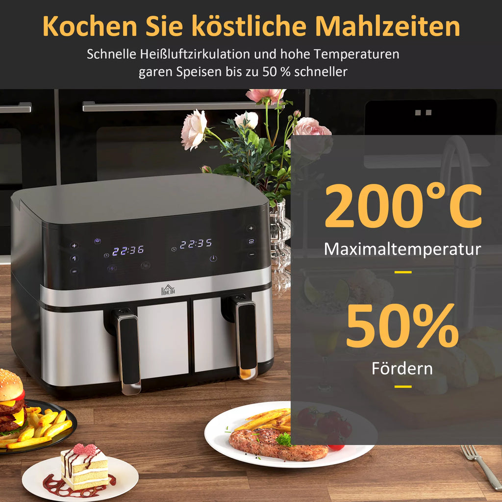 Oro gruzdintuvė su dviem krepšiais, 2700 W, juoda