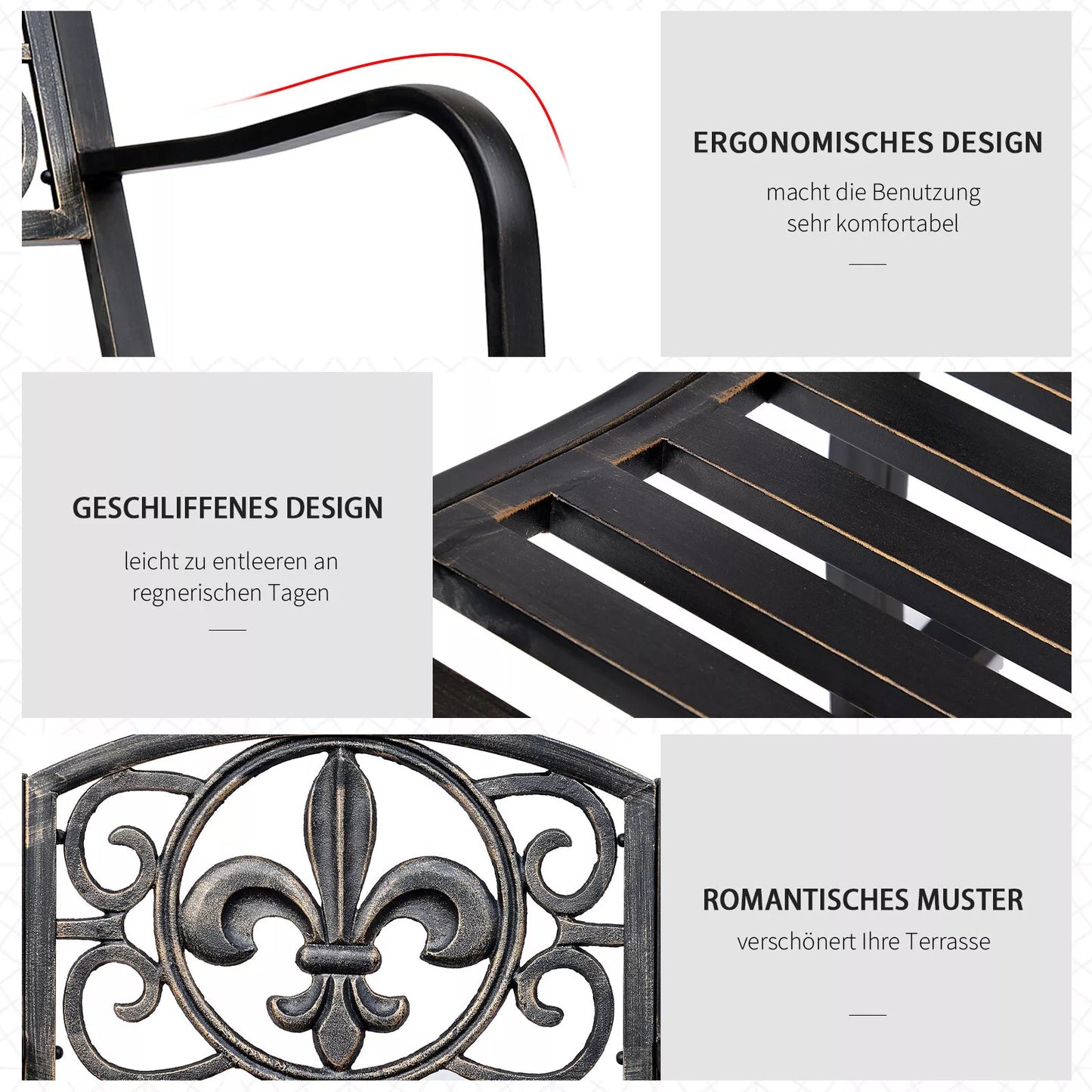 Sūpynės kėdė Sodo kėdė Sūpynės kėdė antikvarinė Sodo metalinė bronzinė B60 x T73 x H85cm