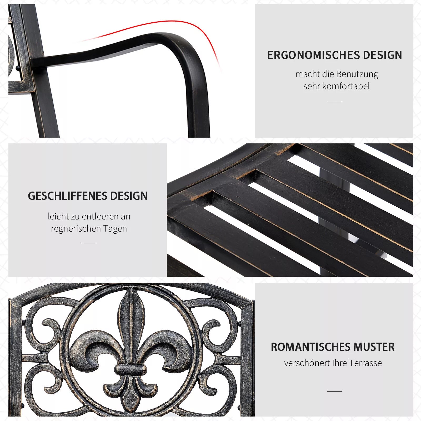 Sūpynės kėdė Sodo kėdė Sūpynės kėdė antikvarinė Sodo metalinė bronzinė B60 x T73 x H85cm