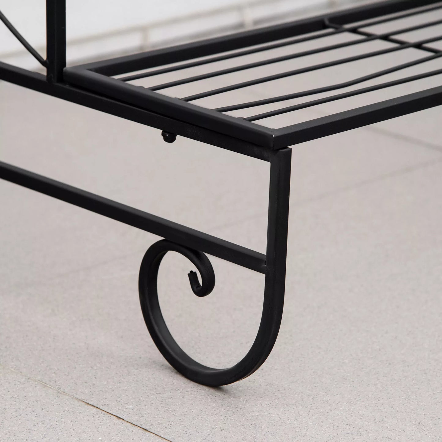 Gėlių stovas Gėlių lentyna, metalinė, 3 pakopų, augalų stovas, gėlių laipteliai, vidaus ir lauko, sodui, balkonui, juoda, 95 x 63 x 72 cm