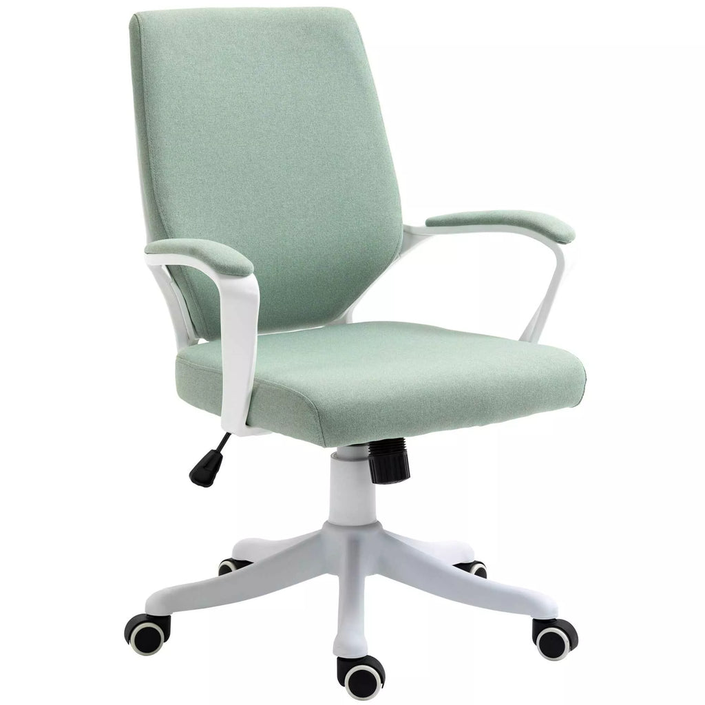 Biuro kėdė Rašomojo stalo kėdė Namų biuro kėdė su svyravimo funkcija aukščio reguliavimo atlošas storai paminkštintas ergonomiškas 360° pasukami ratukai Poliesteris Nailonas PP Žalia+Balta 62x69x92-100 cm
